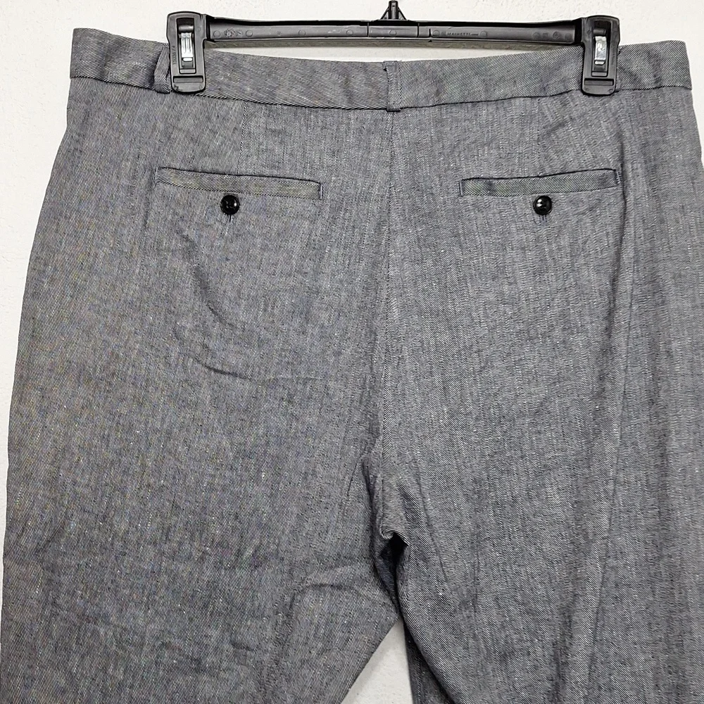 Banana Republic Gray Avery Preppy Lagenlook Linen Blend Trouser Pants Size 16L